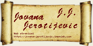 Jovana Jerotijević vizit kartica